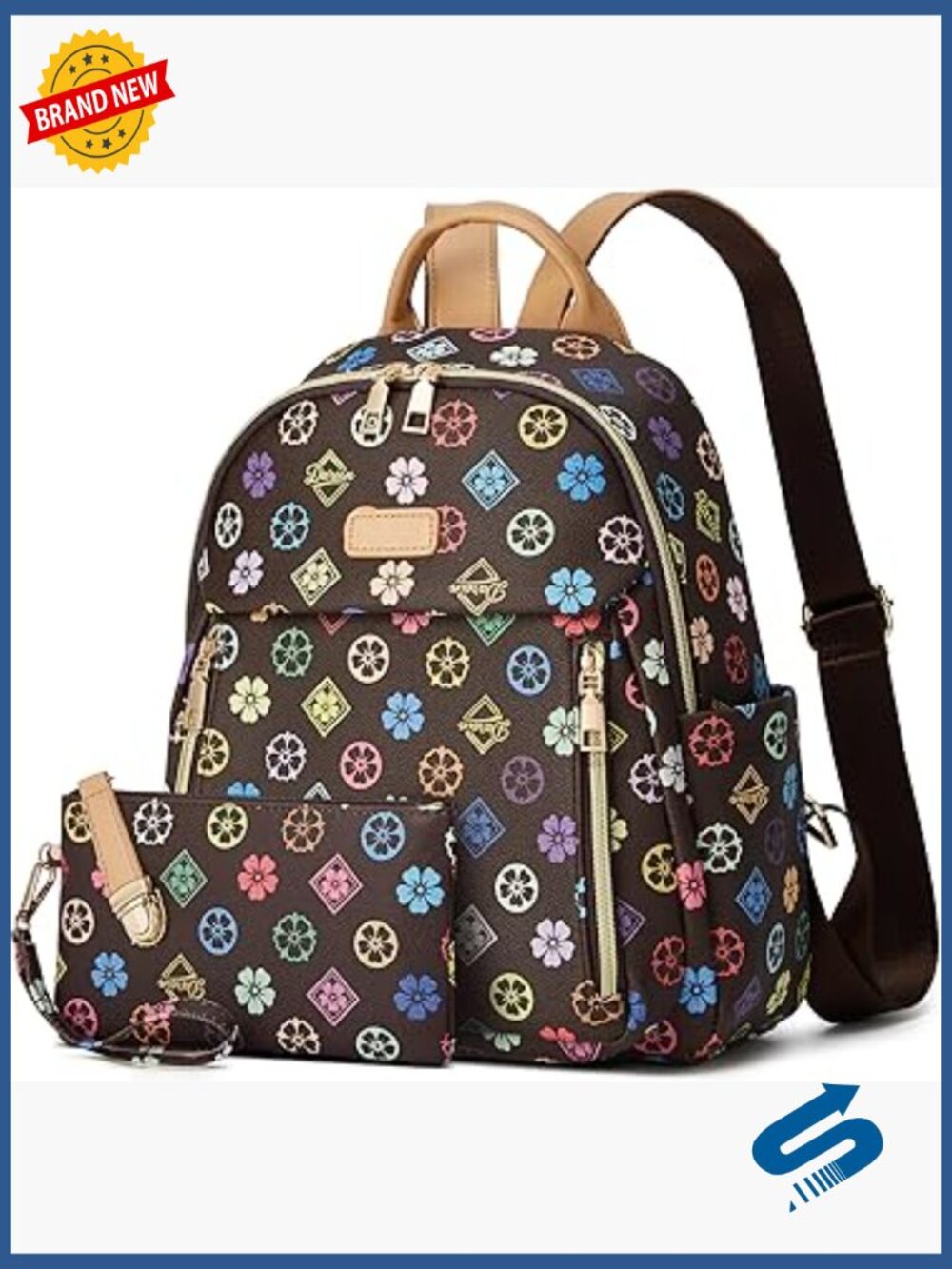 Mini Backpack Purse for Women, Travel Daypack Handbag Casual Backpack 2pcs Set